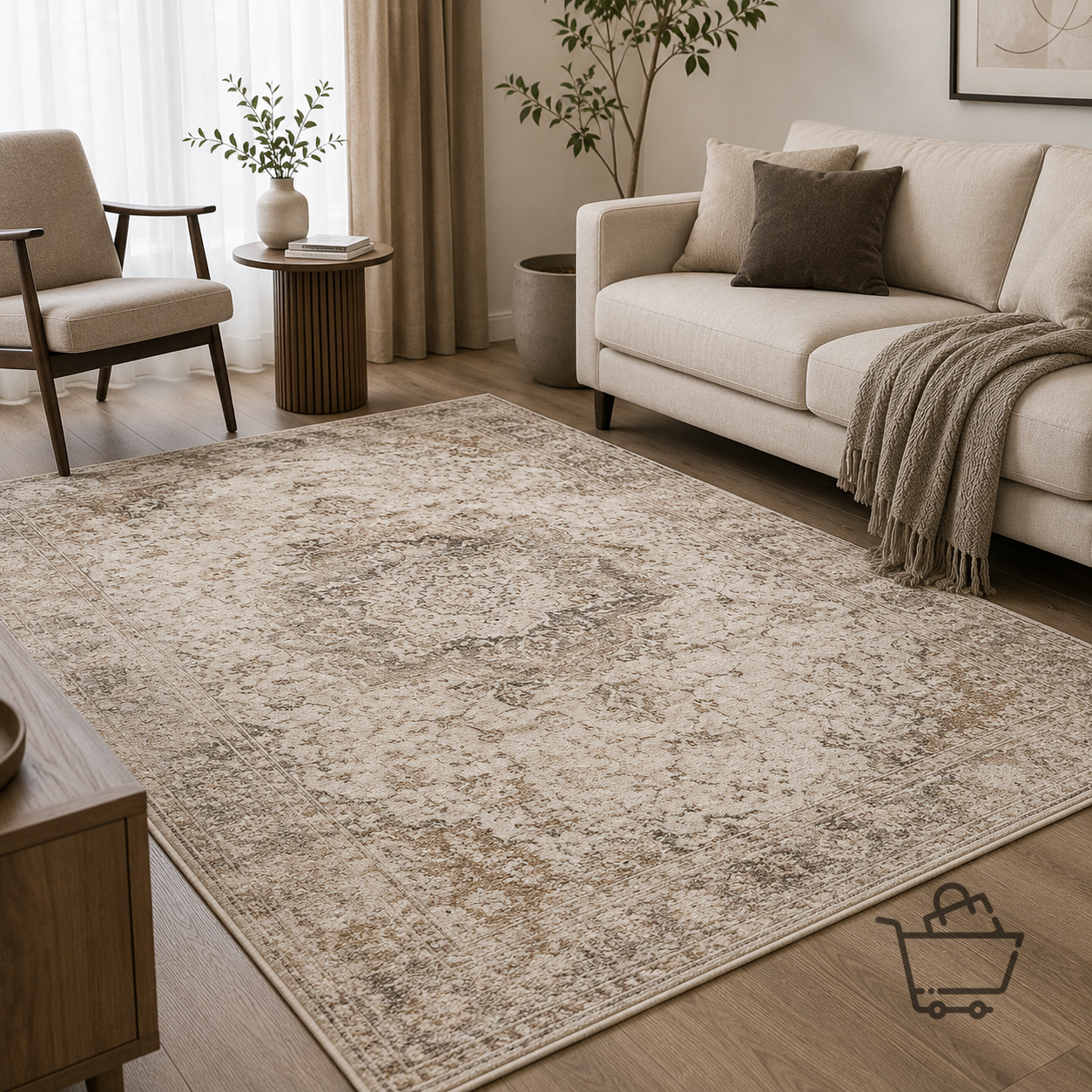 CozyNook Jakarlı Kaymaz Taban Salon Halısı (160x230 cm)