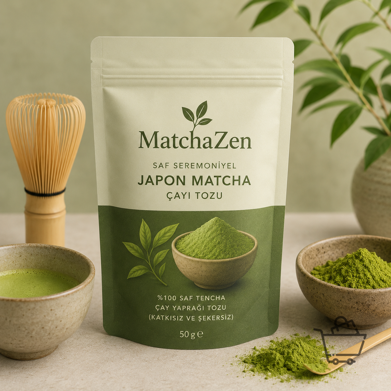 MatchaZen Saf Seremoniyel Japon Matcha Çayı Tozu (50 gr)