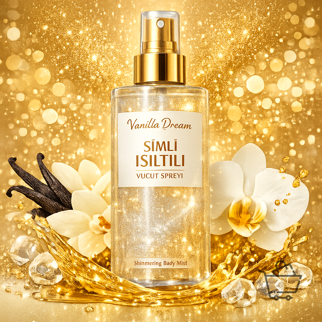 Vanilla Dream Simli Işıltılı Vücut Spreyi (Body Mist)