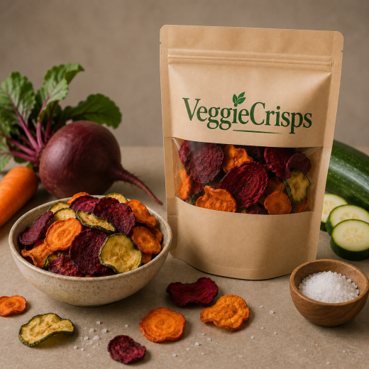 VeggieCrisps Fırınlanmış Pancar ve Havuç Cipsi (Deniz Tuzlu)