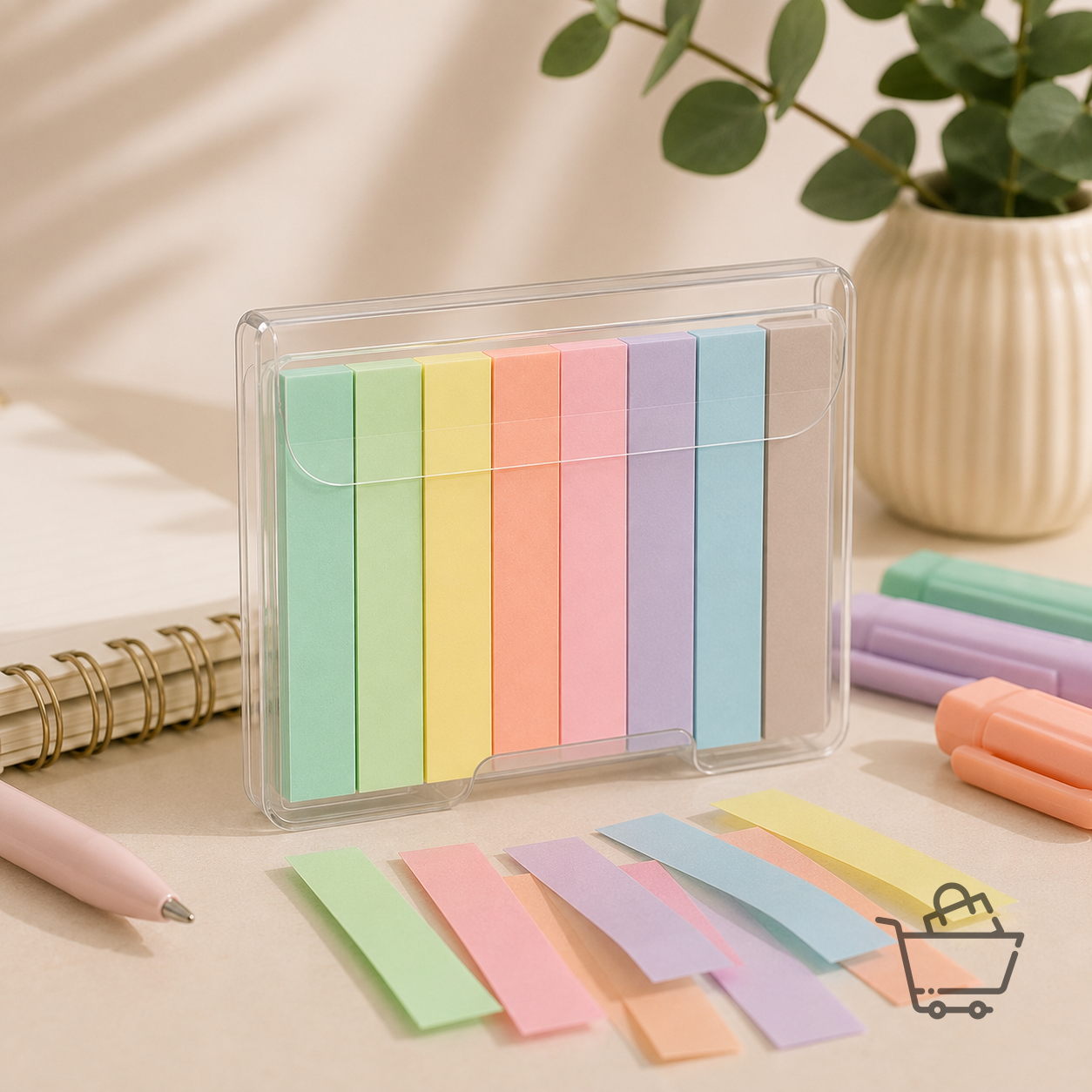 MemoBright Pastel Renkli Neon Şerit İndeks Yapışkanlı Not Kağıdı