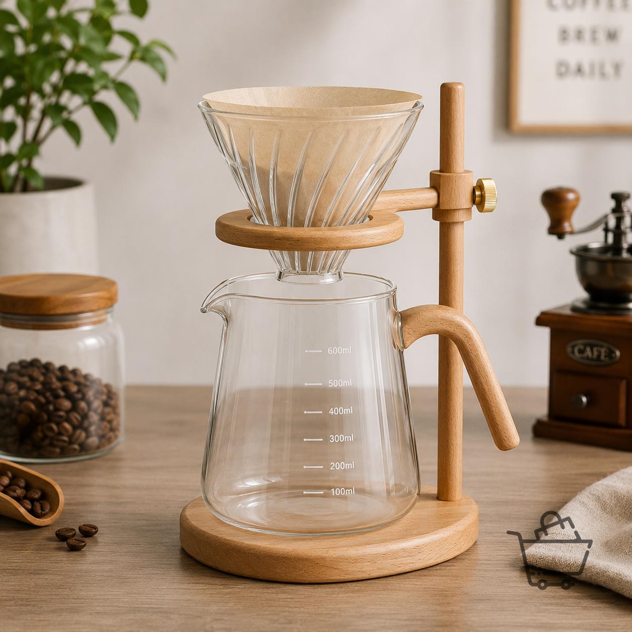 BaristaHome Borosilikat Cam Kahve Demleme Ekipmanı (600 ml)