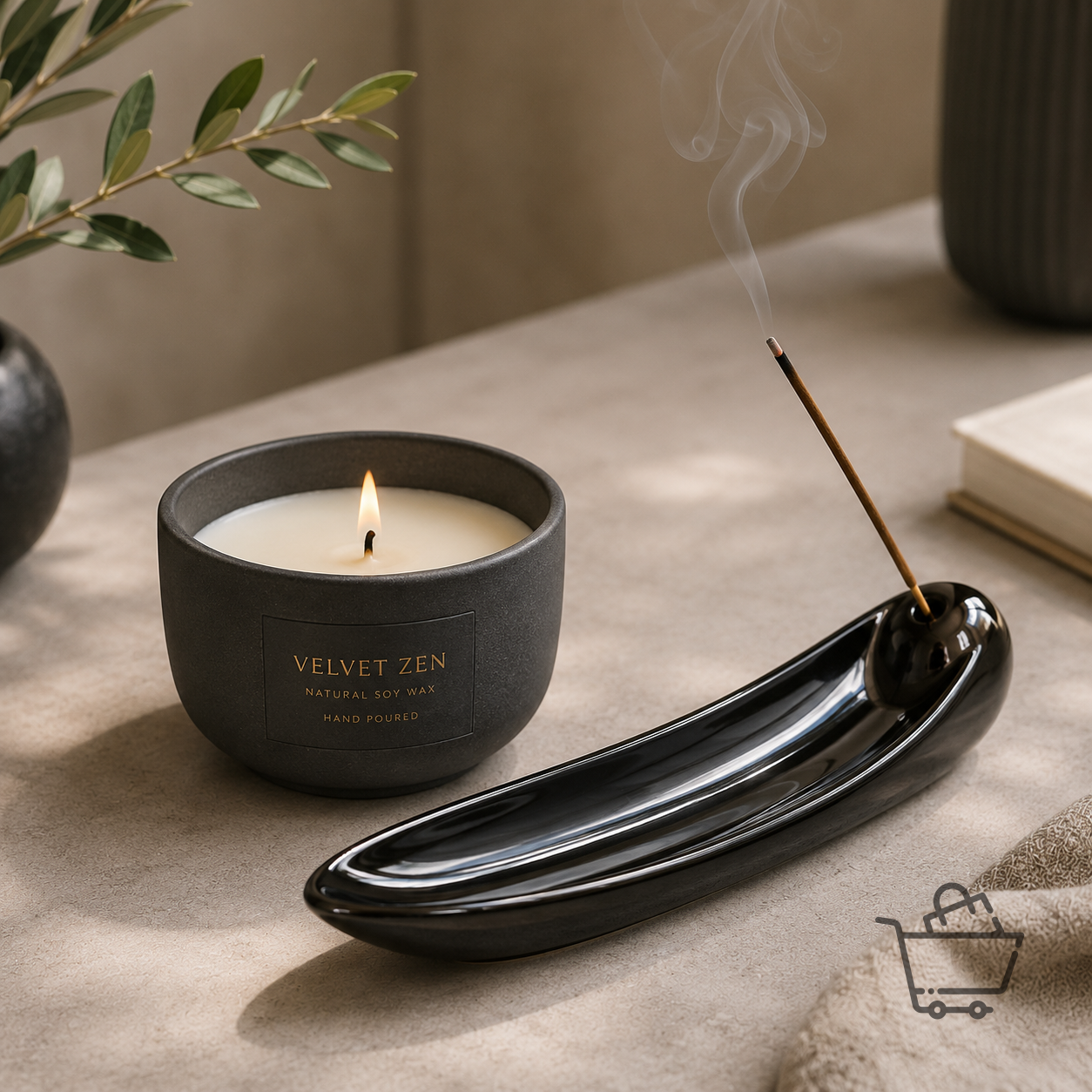 Velvet Zen Doğal Soya Mumu ve Tütsülük Seti