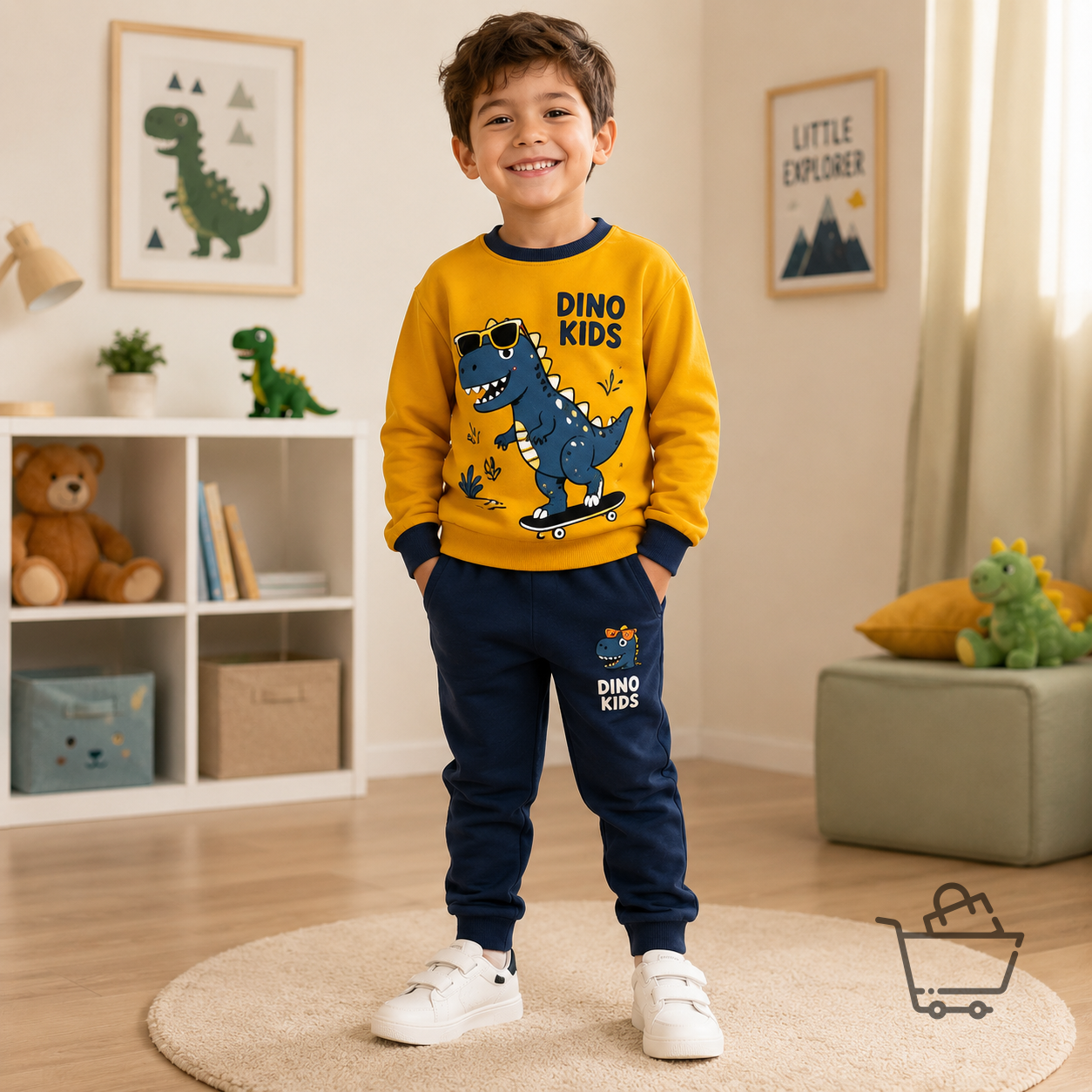 DinoKids Baskılı Çocuk Eşofman Takımı