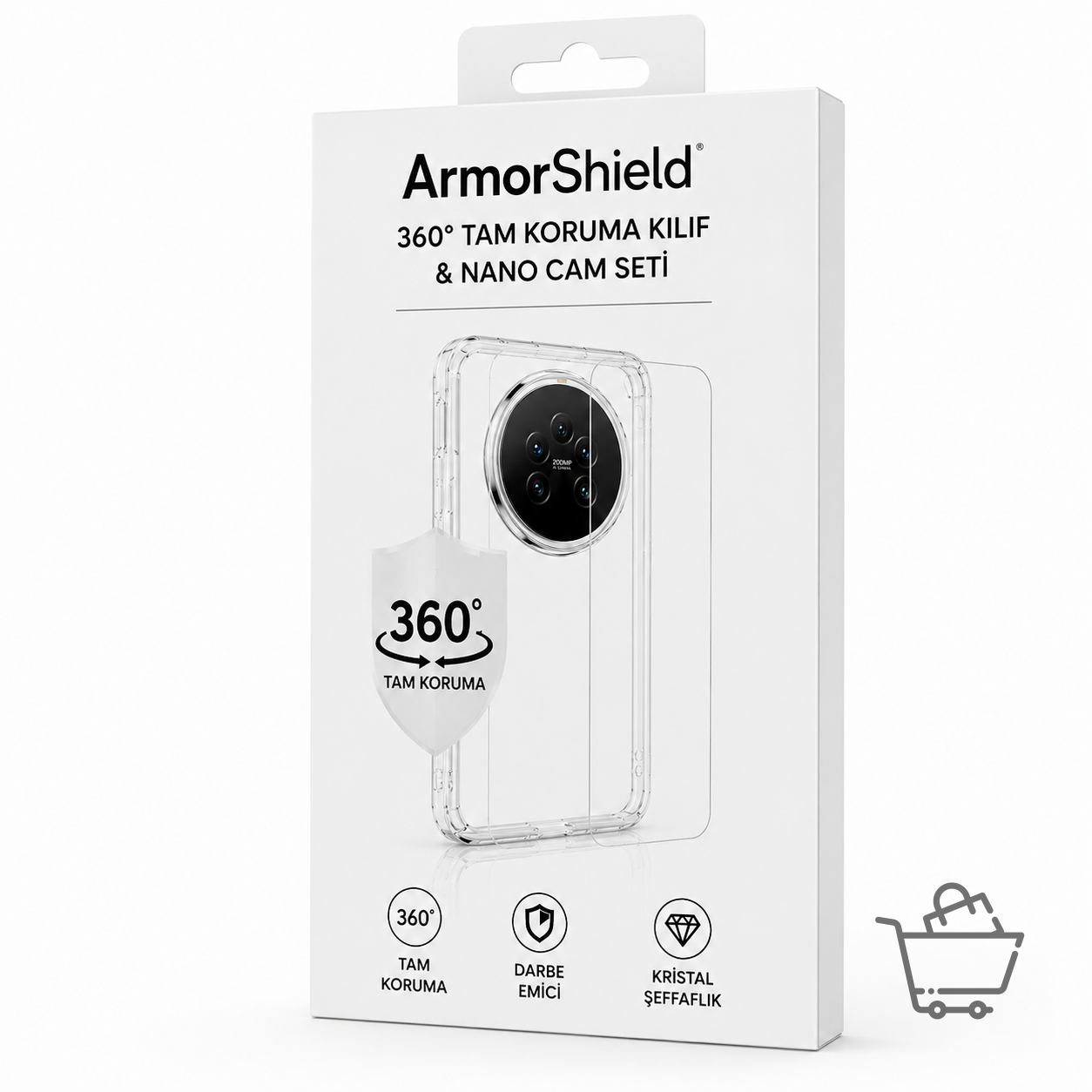 ArmorShield 360 Derece Tam Koruma Kılıf ve Nano Cam Seti