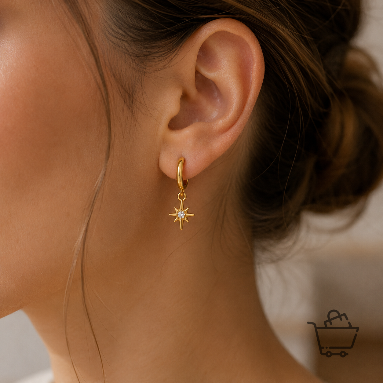 Luna Gold Küpe Seti