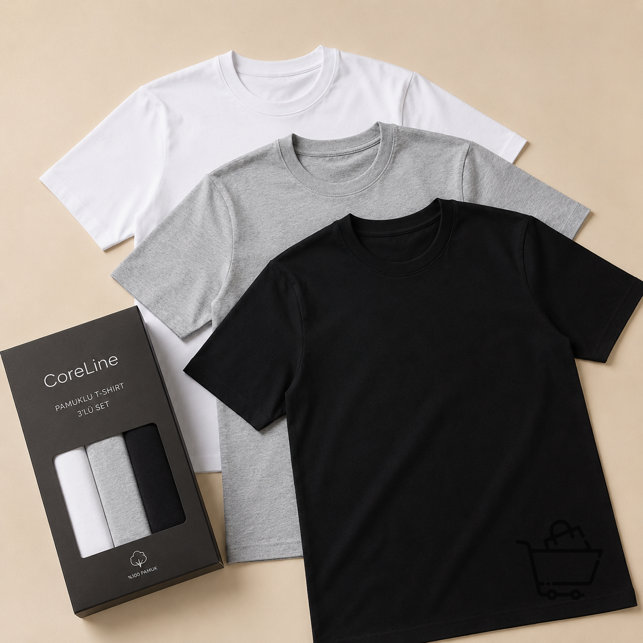 CoreLine Pamuklu T-Shirt 3lü Set