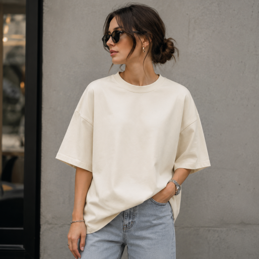 Aura Urban Oversize Kadın Basic Tişört