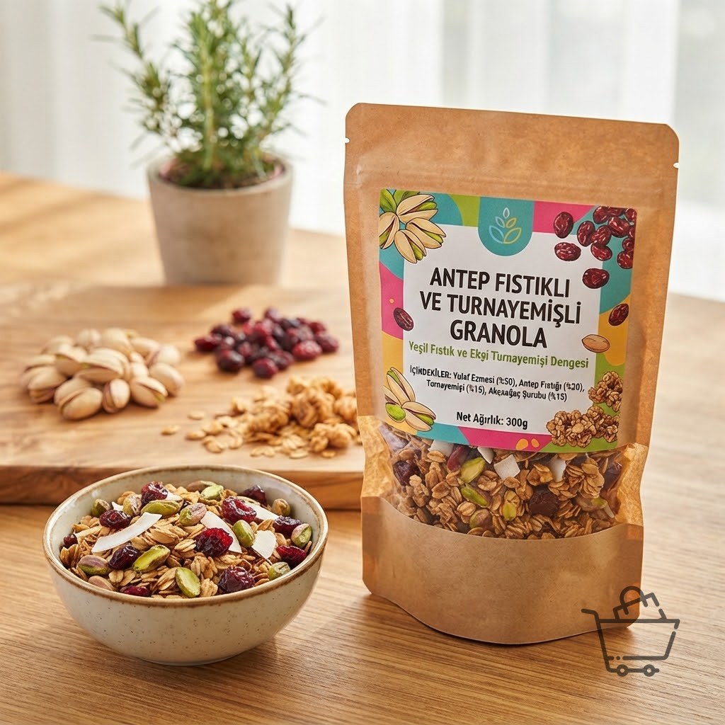Antep Fıstıklı ve Turnayemişli (Cranberry) Granola 300g