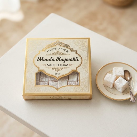 Hakiki Afyon Manda Kaymaklı Sade Lokum 350g