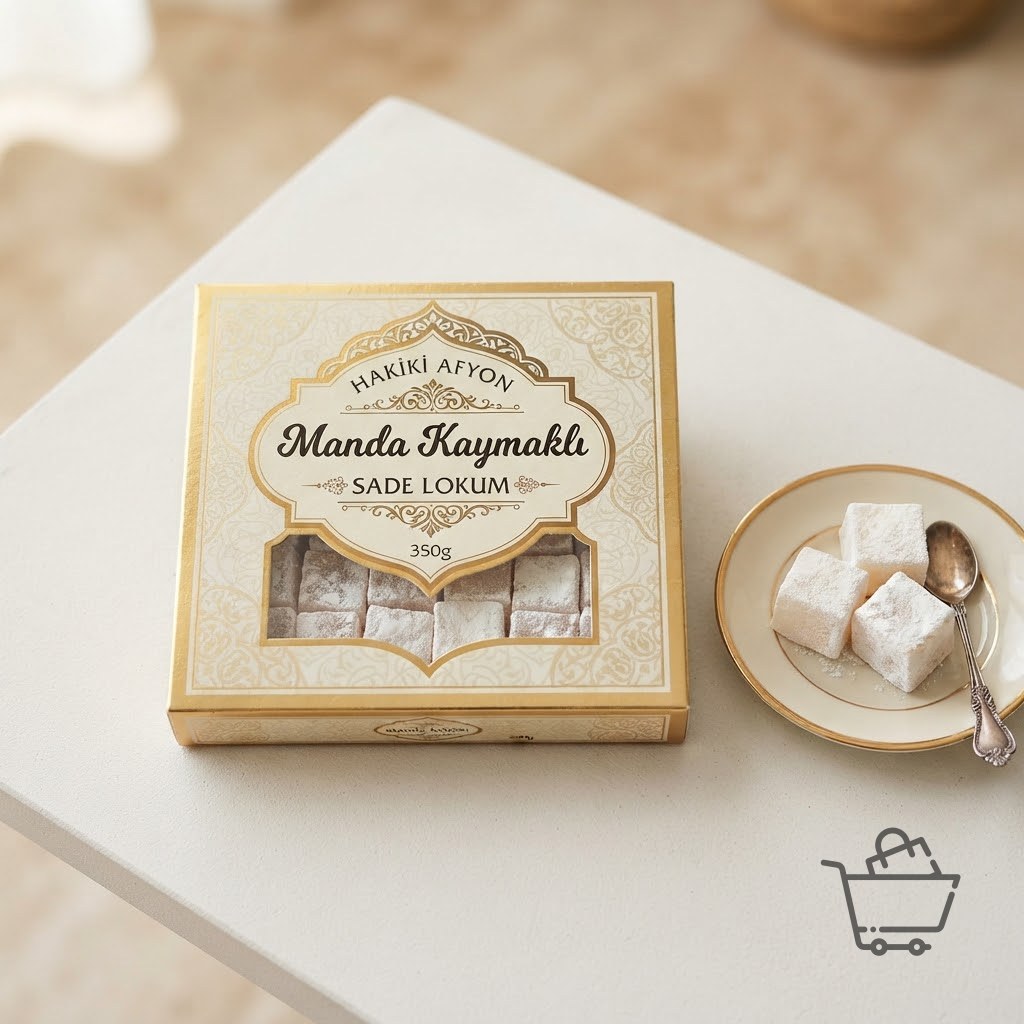 Hakiki Afyon Manda Kaymaklı Sade Lokum 350g