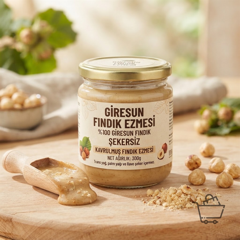 %100 Giresun Fındık Ezmesi (Şekersiz) 300g