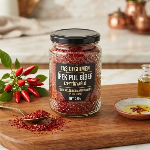 Taş Değirmen İpek Pul Biber (Zeytinyağlı) 250g
