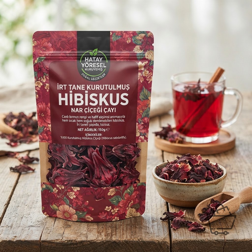 İri Tane Kurutulmuş Hibiskus (Nar Çiçeği) Çayı 150g