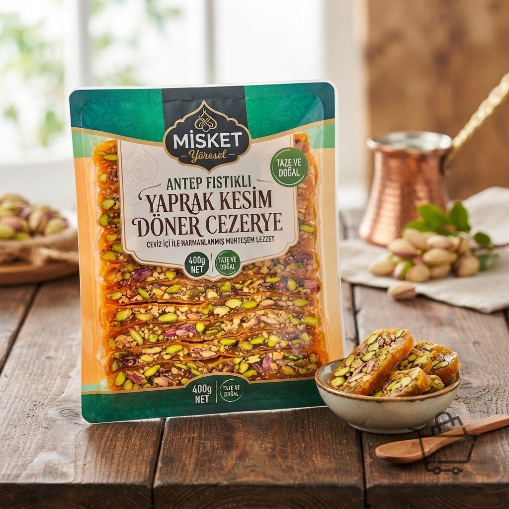 Yaprak Kesim Antep Fıstıklı Döner Cezerye 400g