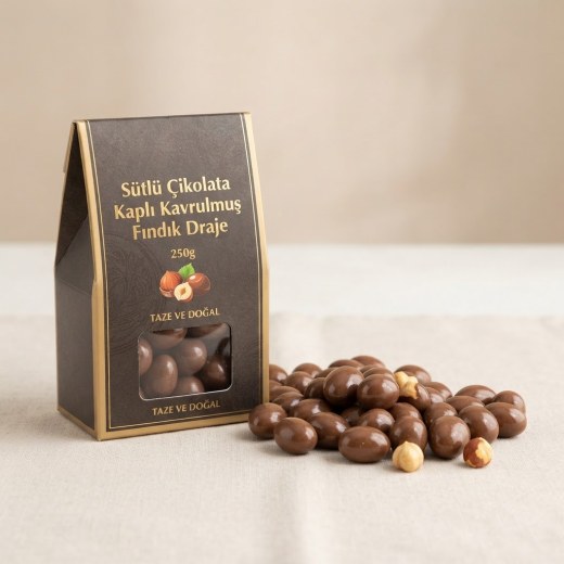 Sütlü Çikolata Kaplı Kavrulmuş Fındık Draje 250g
