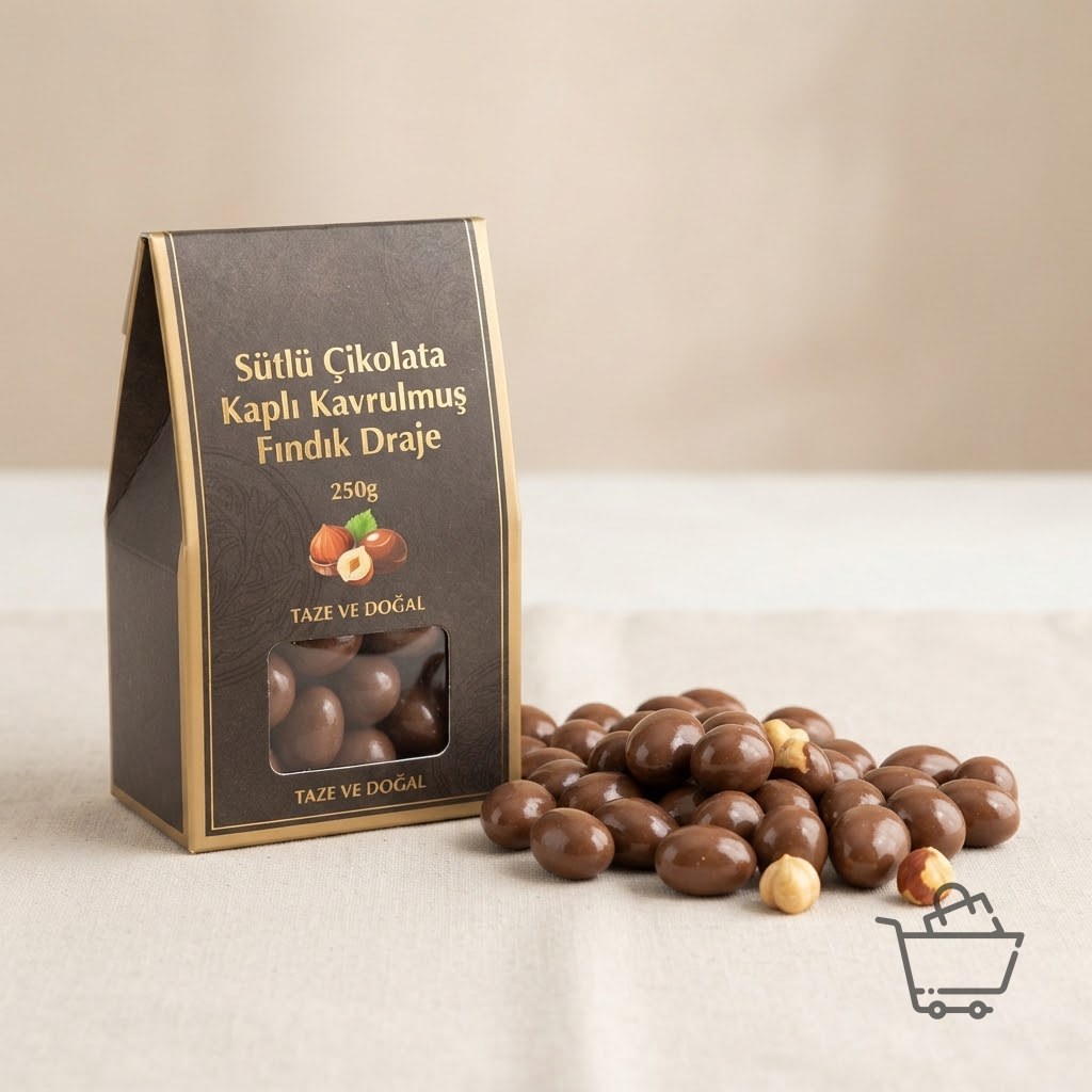 Sütlü Çikolata Kaplı Kavrulmuş Fındık Draje 250g