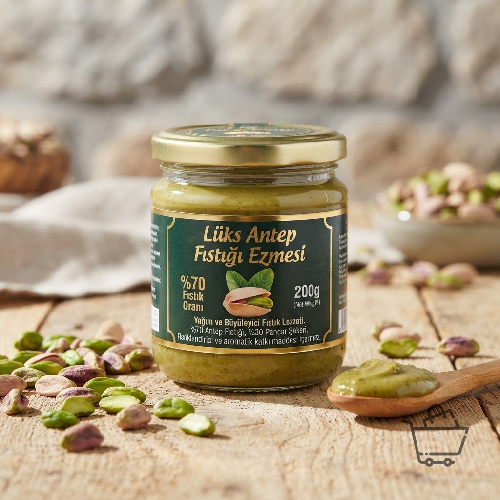 Lüks Antep Fıstığı Ezmesi %70 Fıstık Oranı 200g
