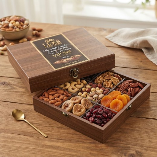 Mıknatıs Kapaklı Ahşap Kutuda Çifte Kavrulmuş VIP Set 800g