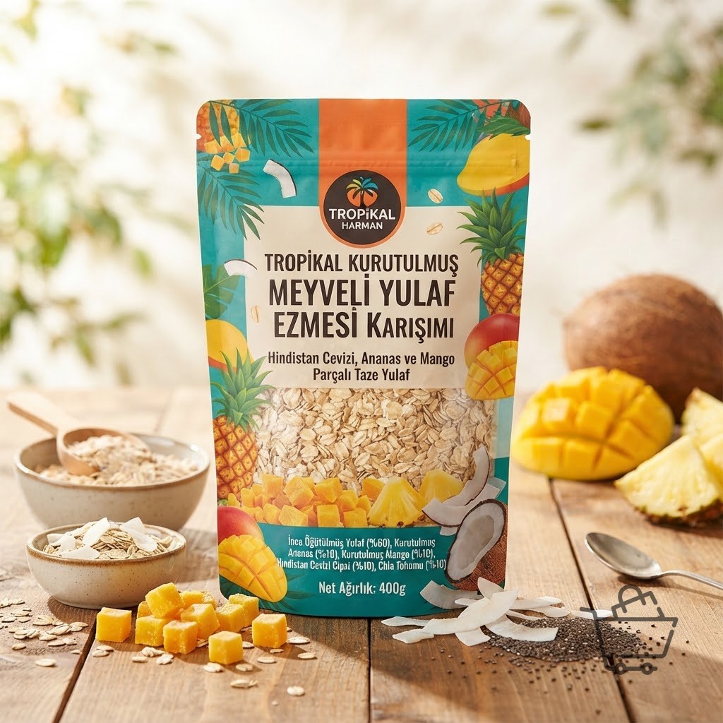 Tropikal Kurutulmuş Meyveli Yulaf Ezmesi Karışımı 400g