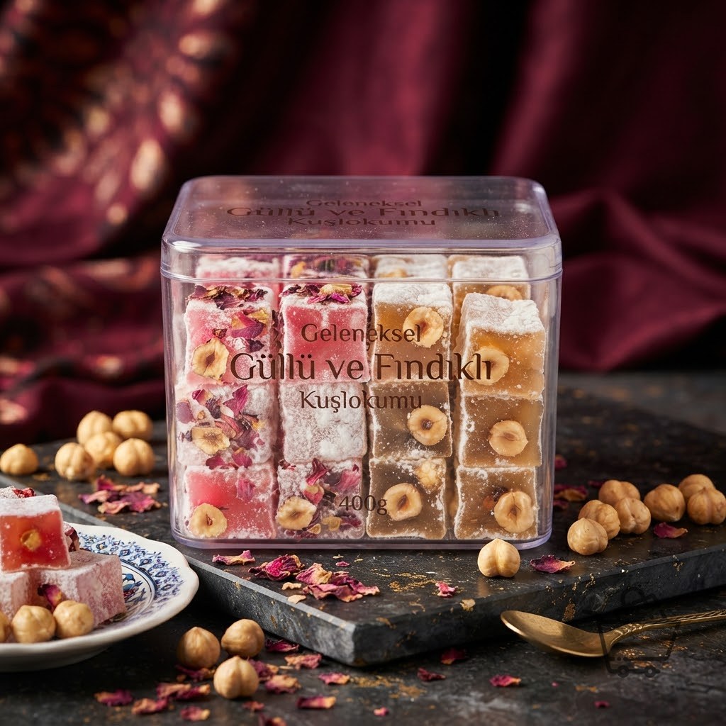 Geleneksel Güllü ve Fındıklı Kuşlokumu 400g