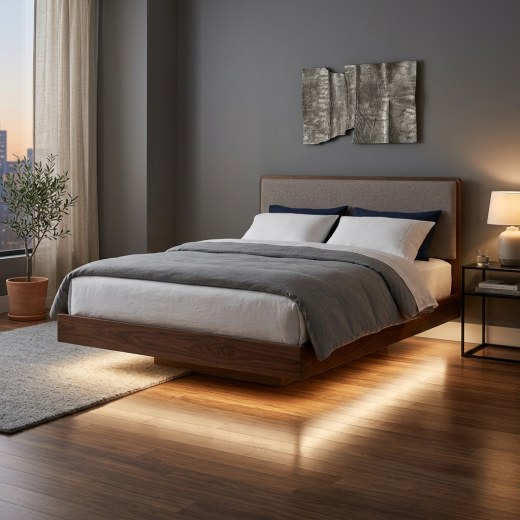 Zenith Yüzen (Floating) LED Aydınlatmalı Karyola