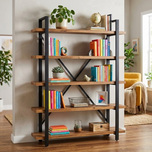 Modus 5 Raflı Metal İskeletli Kitaplık