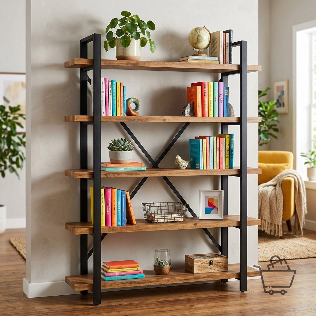 Modus 5 Raflı Metal İskeletli Kitaplık