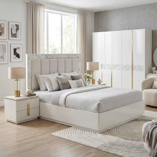 Vienna Premium Beyaz Lakeli Yatak Odası Takımı