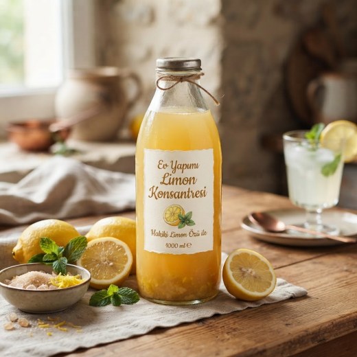 Geleneksel El Yapımı Ev Limonatası Konsantresi (1 Litre)