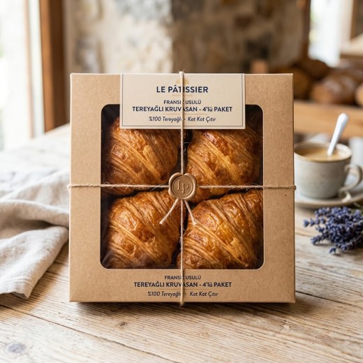 Fransız Usulü Tereyağlı Kruvasan (4'lü Paket)