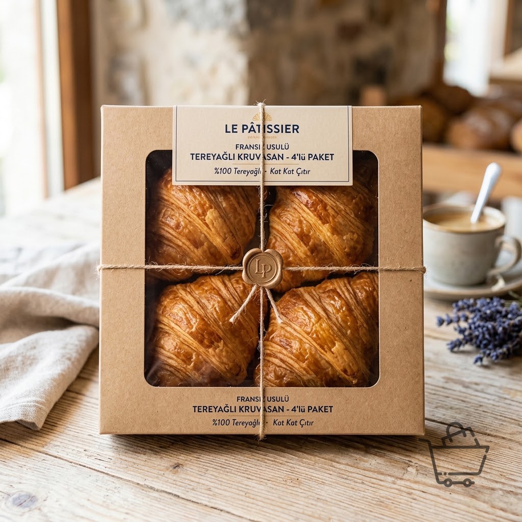 Fransız Usulü Tereyağlı Kruvasan (4'lü Paket)