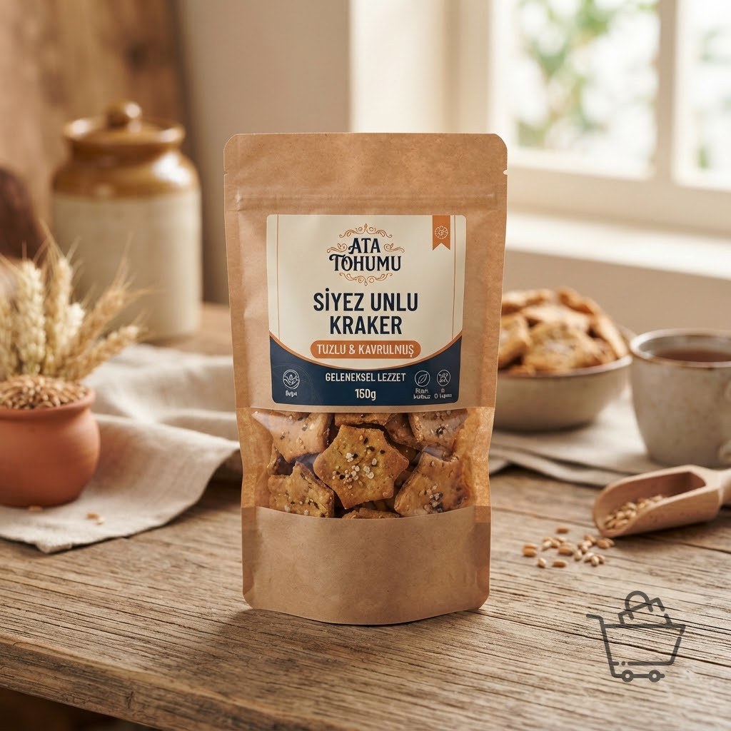 Tuzlu Ve Kavrulmuş Siyez Unlu Kraker (150 gr)