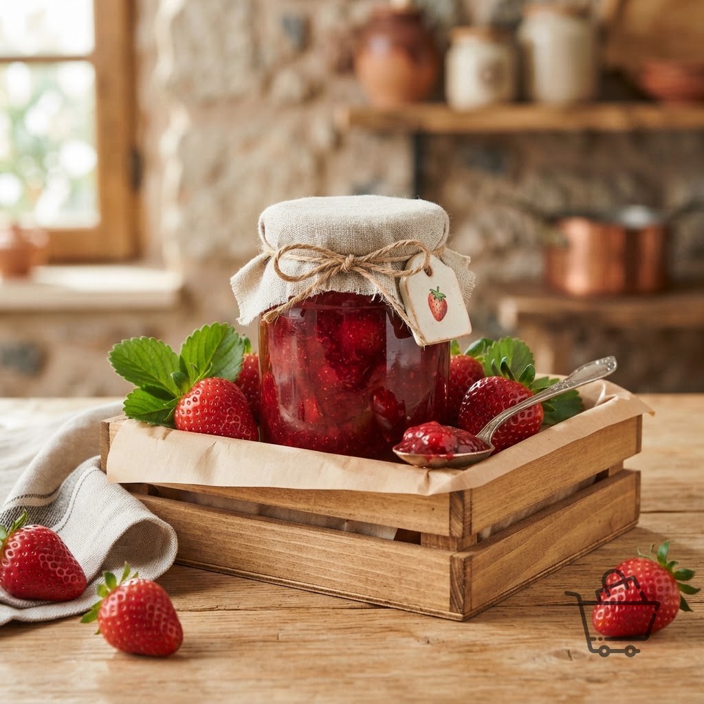 Taş Kırma Ev Yapımı Sıkma Ev Reçeli - Çilek (450 gr)