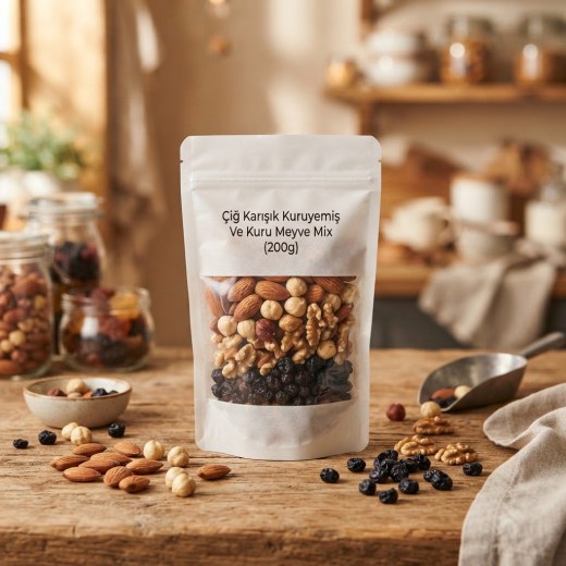 Çiğ Karışık Kuruyemiş Ve Kuru Meyve Mix (200 gr)