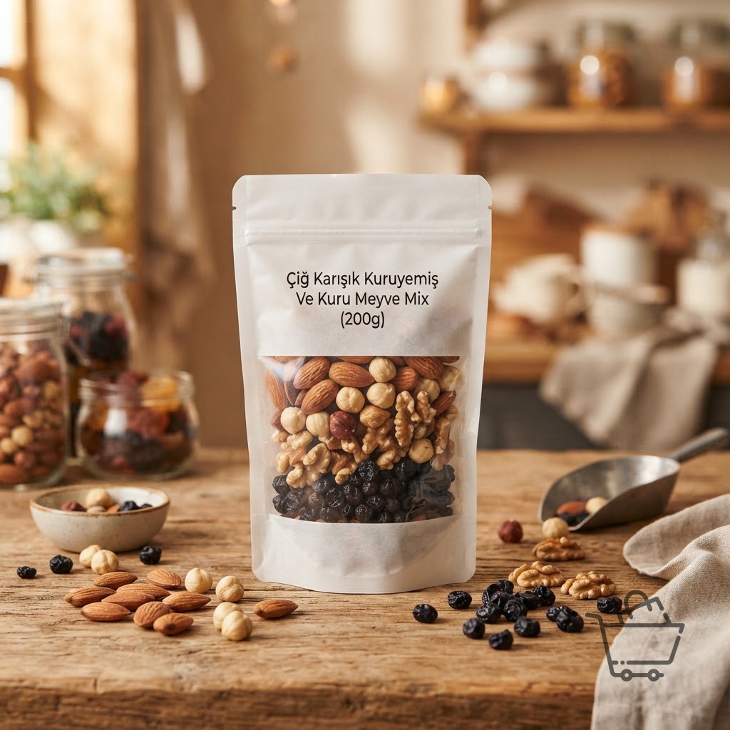 Çiğ Karışık Kuruyemiş Ve Kuru Meyve Mix (200 gr)