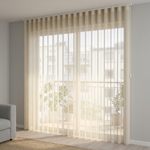 Custom Size Vertical Sheer Blind - Ecru