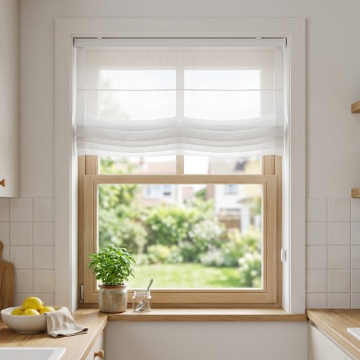 Washable Roman Blind Sheer - White