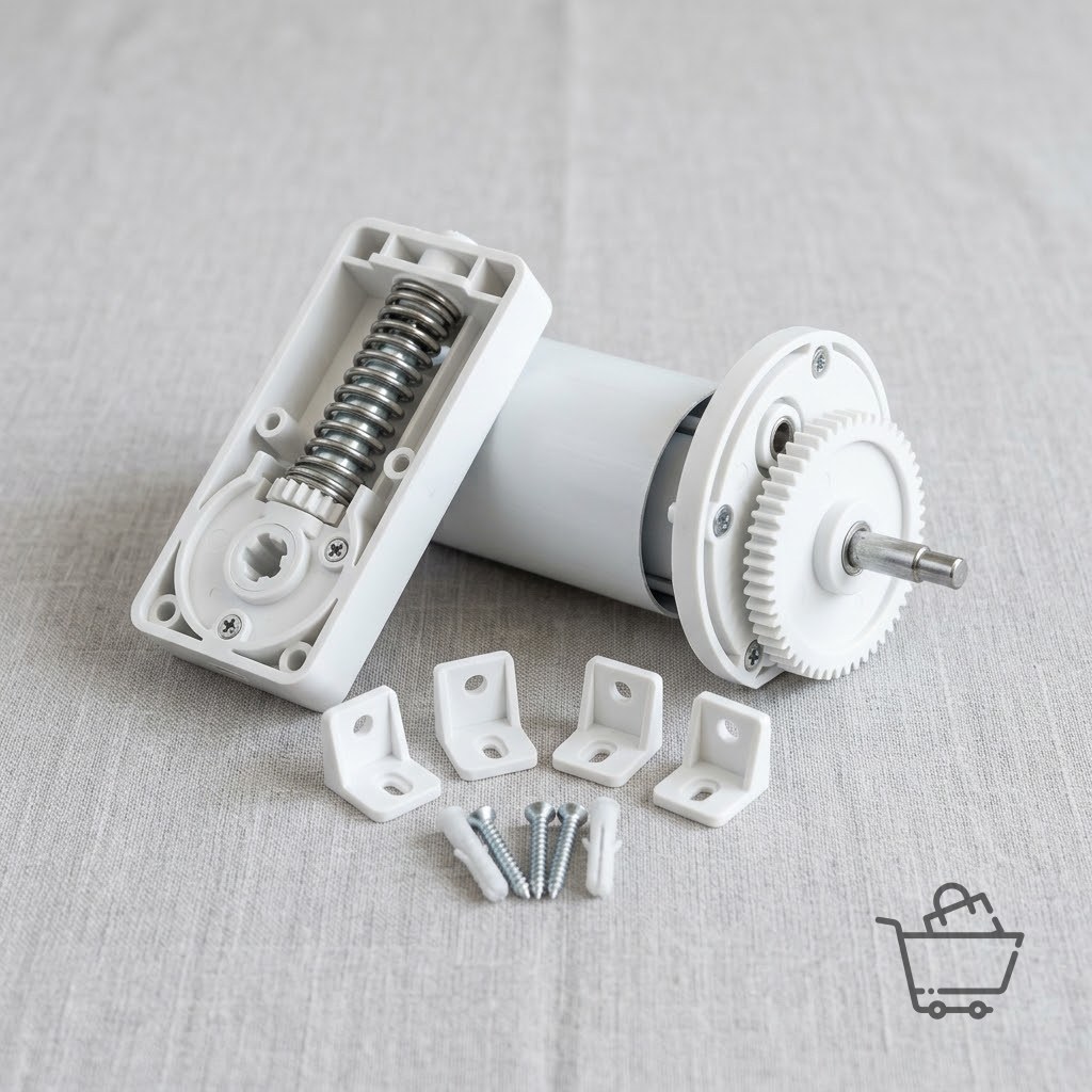 Roller Blind Mechanism Side Brackets - White