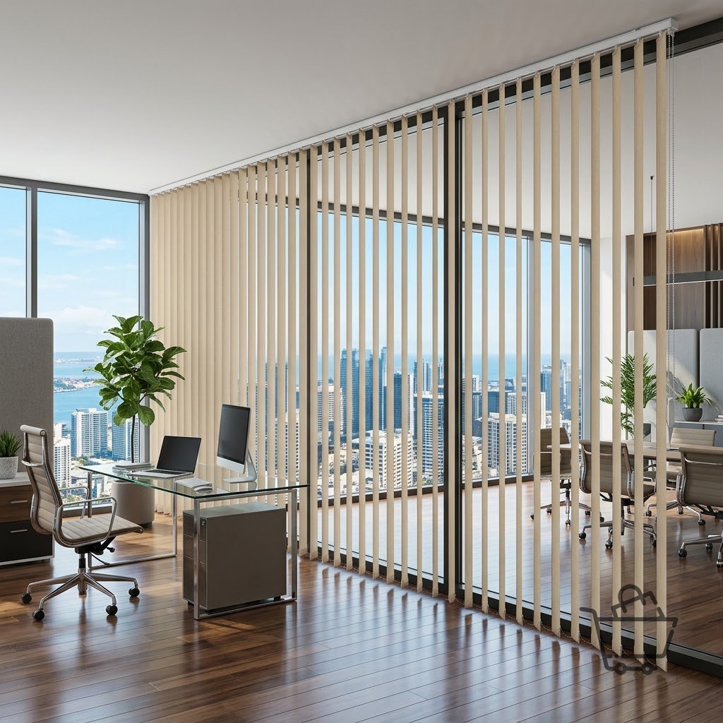 Fabric Vertical Blind 127mm - Light Beige