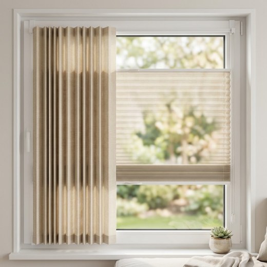 Stain Resistant Washable Pleated Blind - Beige