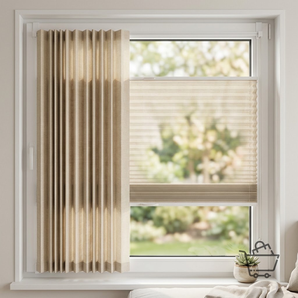 Stain Resistant Washable Pleated Blind - Beige
