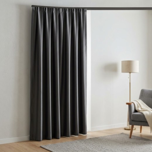 Minimalist Satin Backdrop Curtain - Anthracite