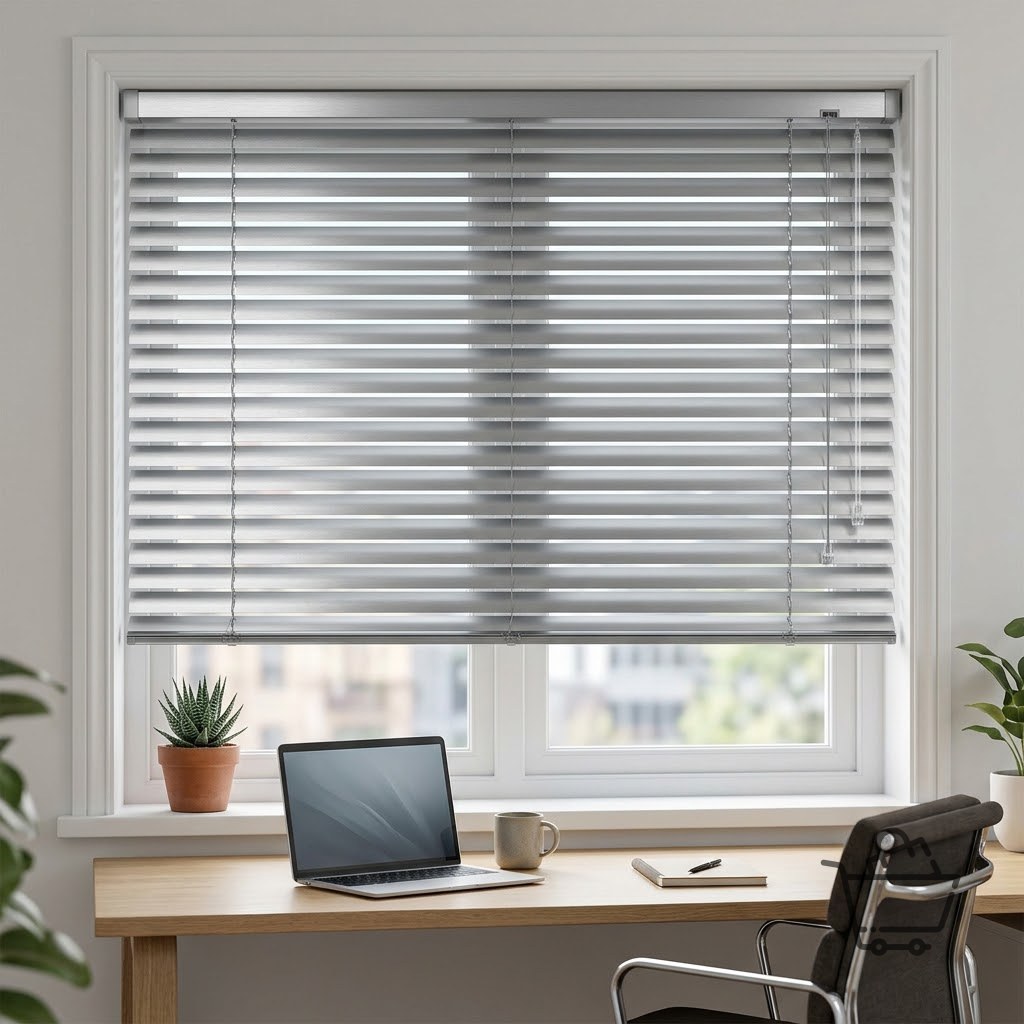 Aluminum Venetian Blind 25mm - Metallic Silver