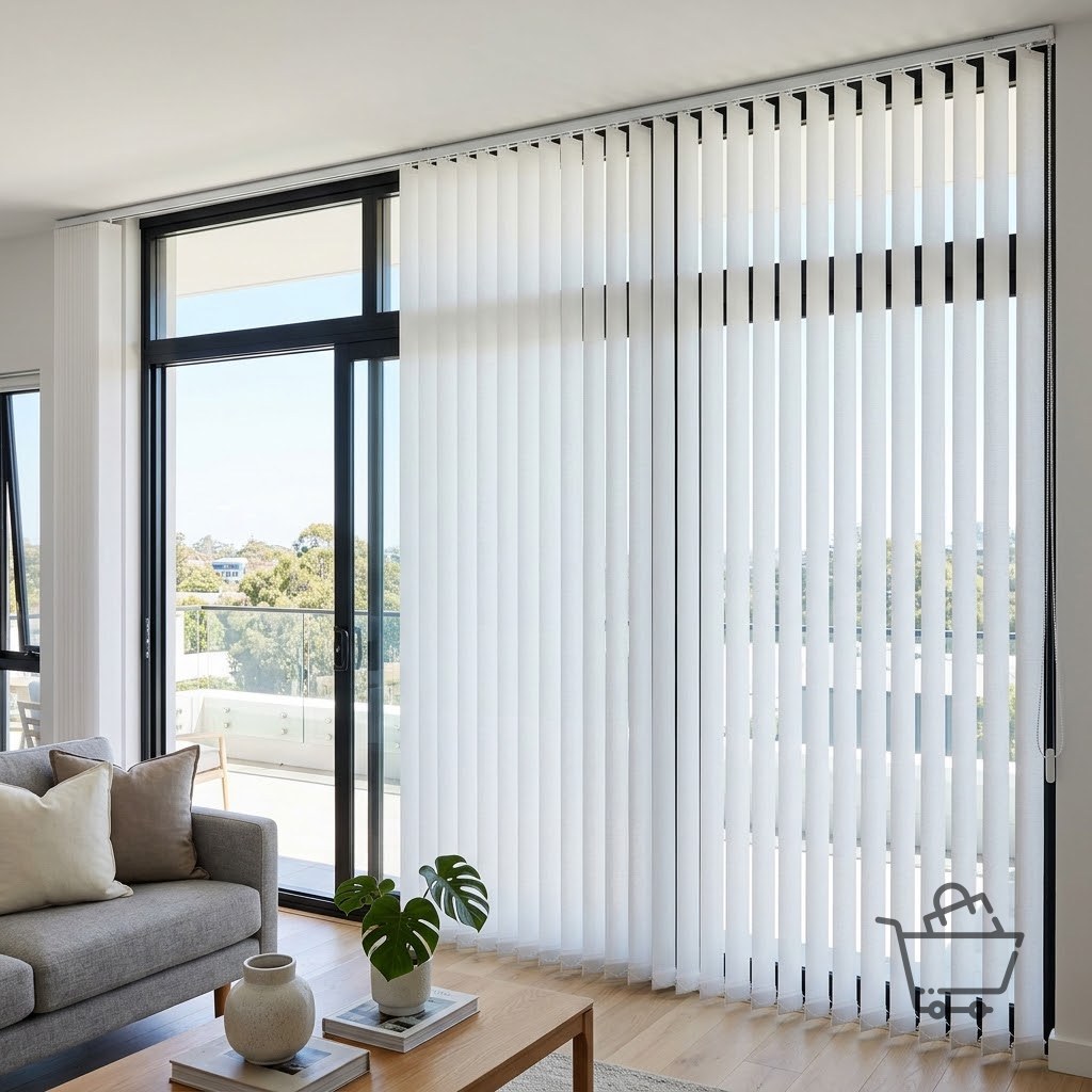 Fabric Vertical Blind 127mm - White