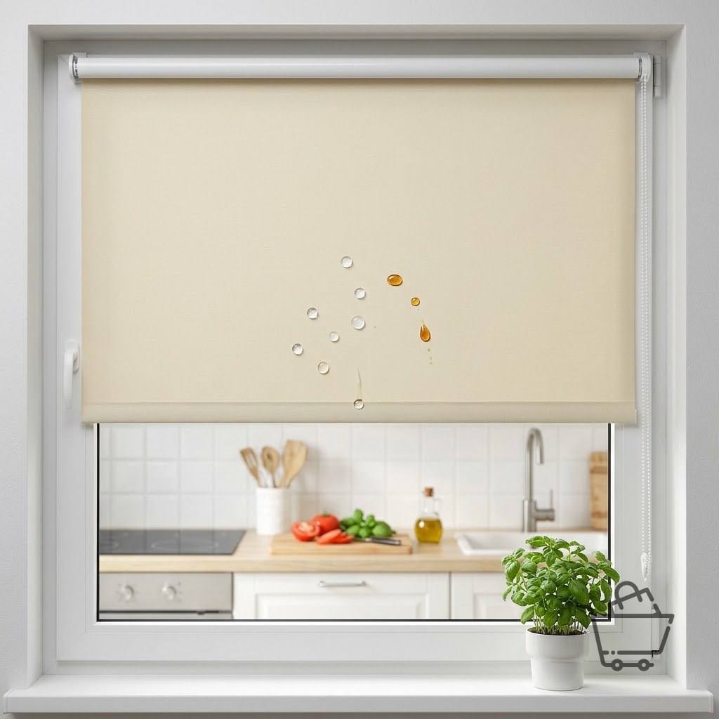 Nano Technology Stain Resistant Roller Blind - Cream