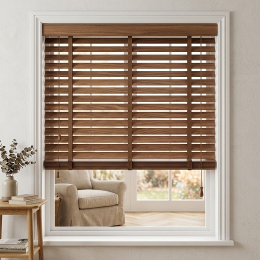 Wooden Venetian Blind 50mm - Walnut