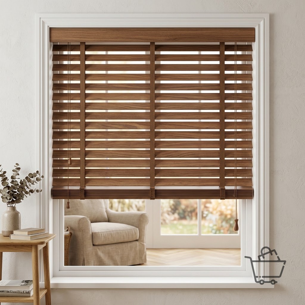 Wooden Venetian Blind 50mm - Walnut