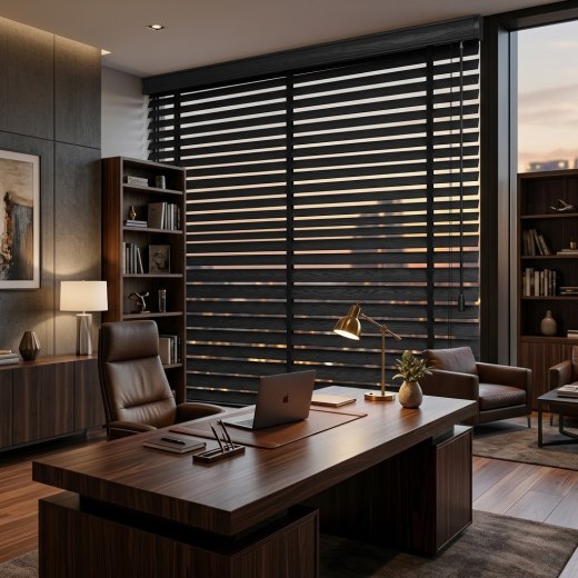 Faux Wood PVC Blind 50mm - Black