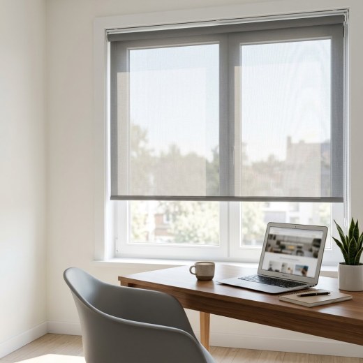 Sunscreen Fire Retardant Roller Blind - Grey
